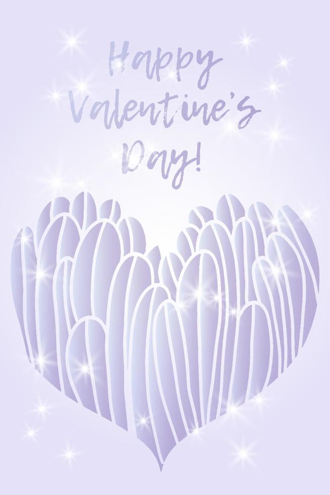 Valentijnsdag wenskaart banner uitnodiging flyer brochure. pastelkleur delicate schattige vrouwelijke stijl. hartvorm en minimalistische modebelettering vector