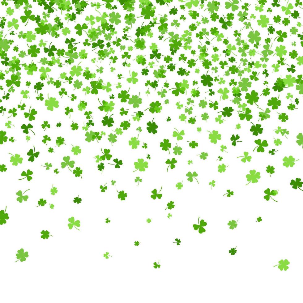 shamrock of groene klaver verlaat patroon achtergrond platte ontwerp vectorillustratie geïsoleerd op een witte achtergrond. st patricks dag shamrock symbolen decoratieve elementen patroon. vector