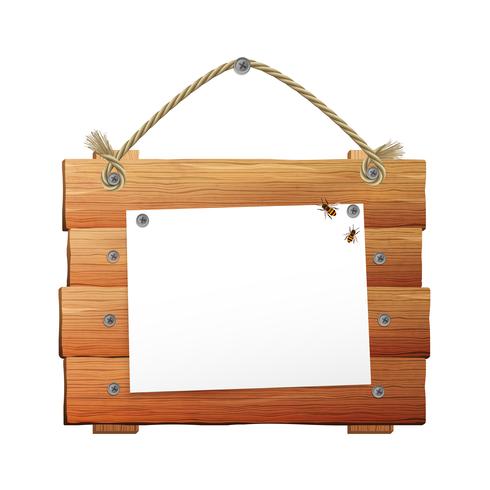 Houten bord met touw vector