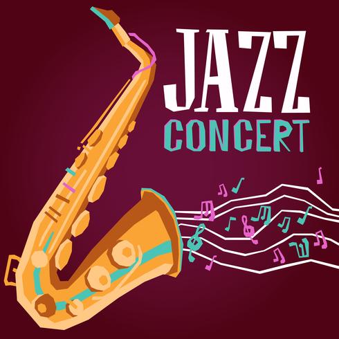 Jazzaffiche met saxofoon vector