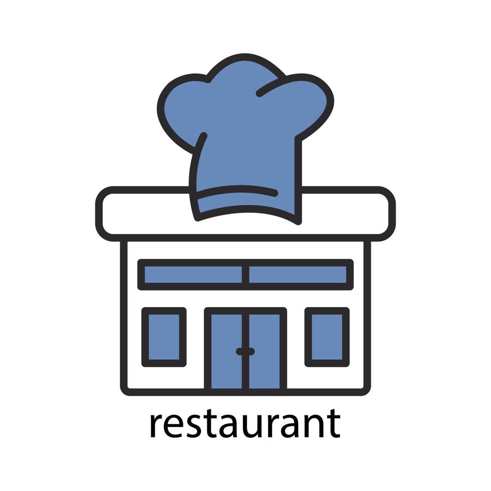 restaurant icoon. tweekleurig lijn gekleurd ontwerp. bewerkbare streek. ontwerpsjabloon vector