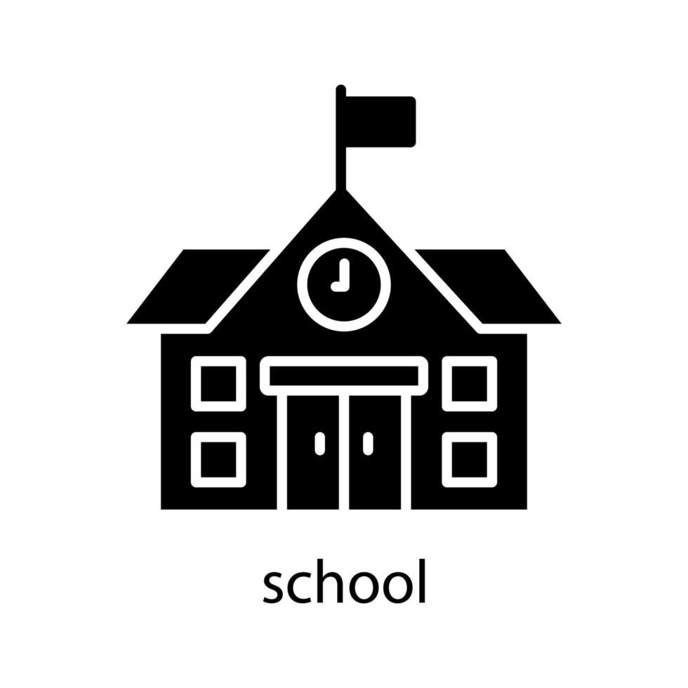 school icoon. bewerkbare streek. ontwerpsjabloon vector