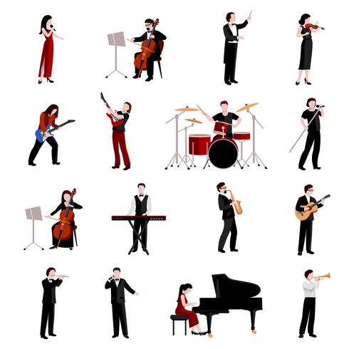 Muzikanten Icons Set vector