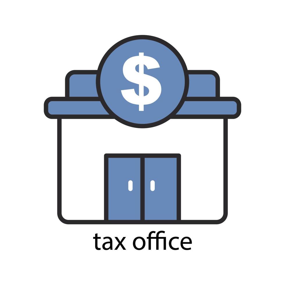 belastingkantoor icoon. tweekleurig lijn gekleurd ontwerp. bewerkbare streek. ontwerpsjabloon vector