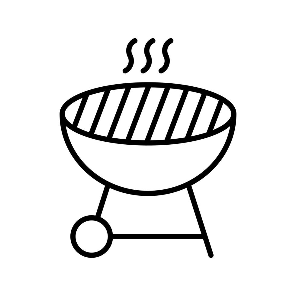 barbecue grill lijn icoon vector