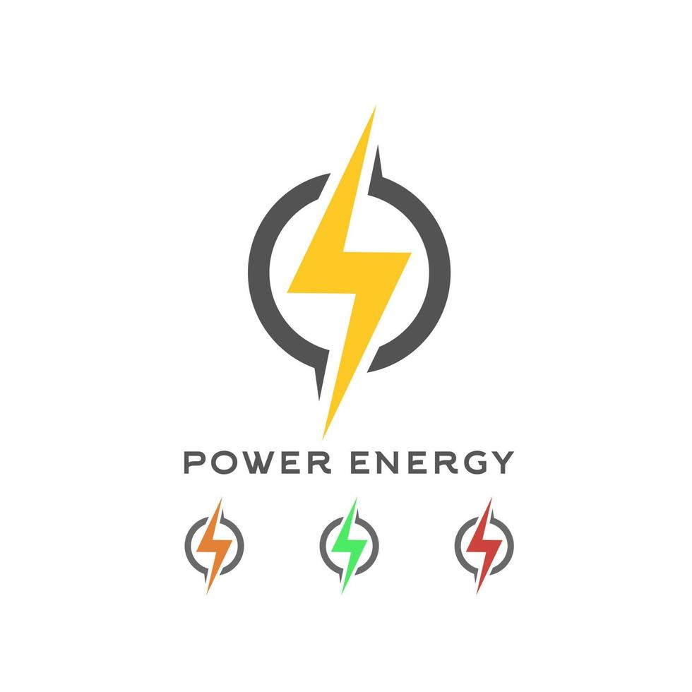 macht energie pictogram of logo ontwerpelement vector