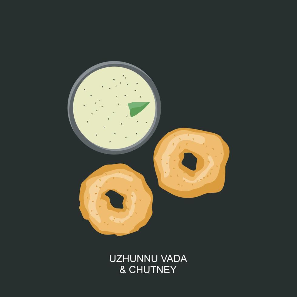 Zuid-Indiase snack food vada en chutney vector