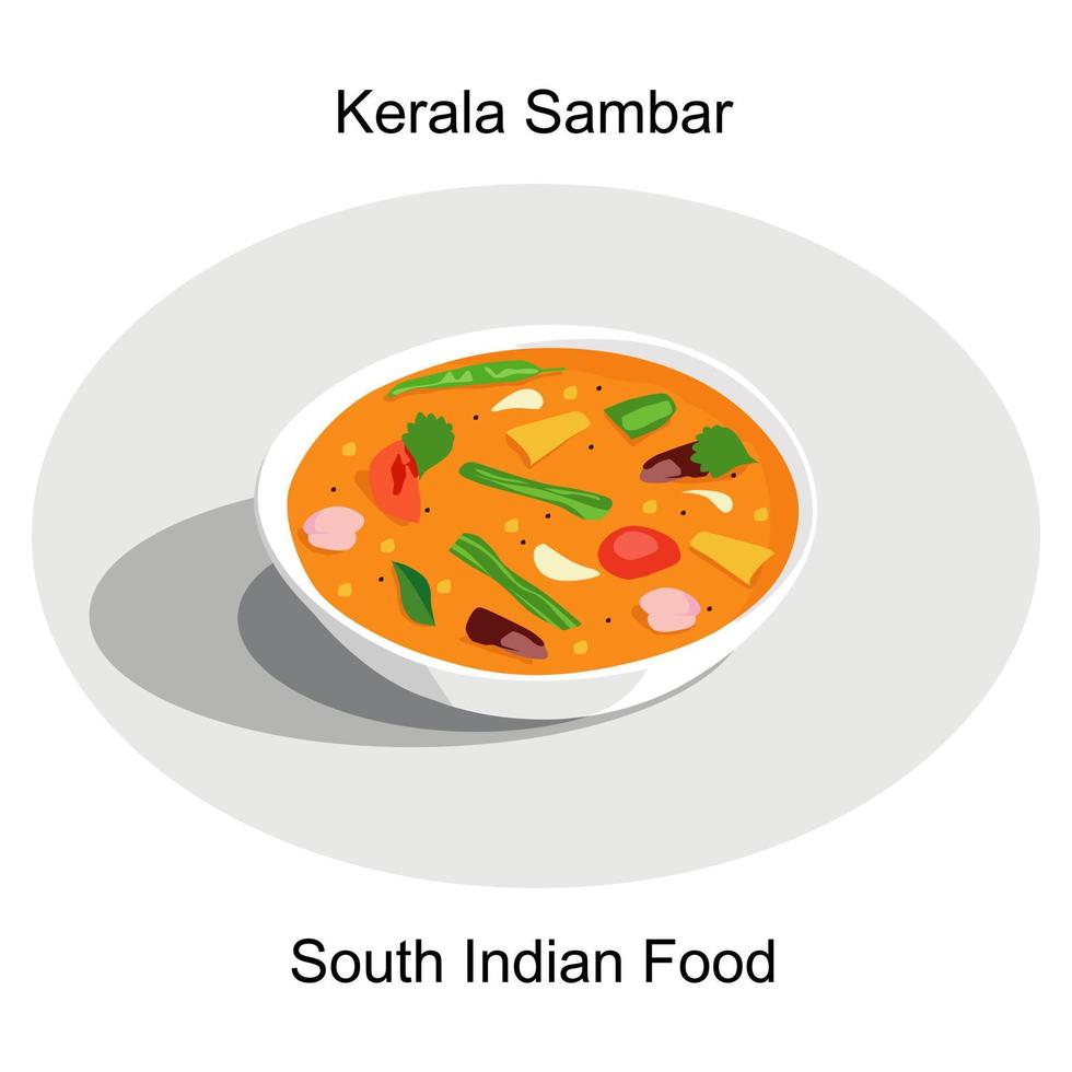 Zuid-Indiaas heerlijk eten sambar in Kerala-stijl voor geïsoleerd onam-festival vector