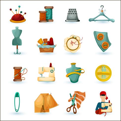 Naaien Icons Set vector