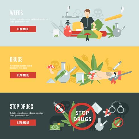 drugs banner set vector