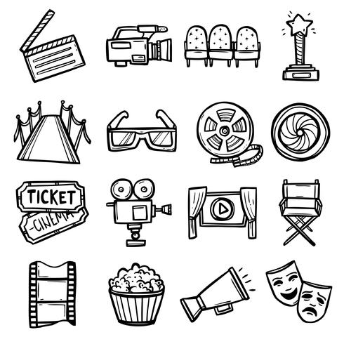 Bioscoop Icons Set vector