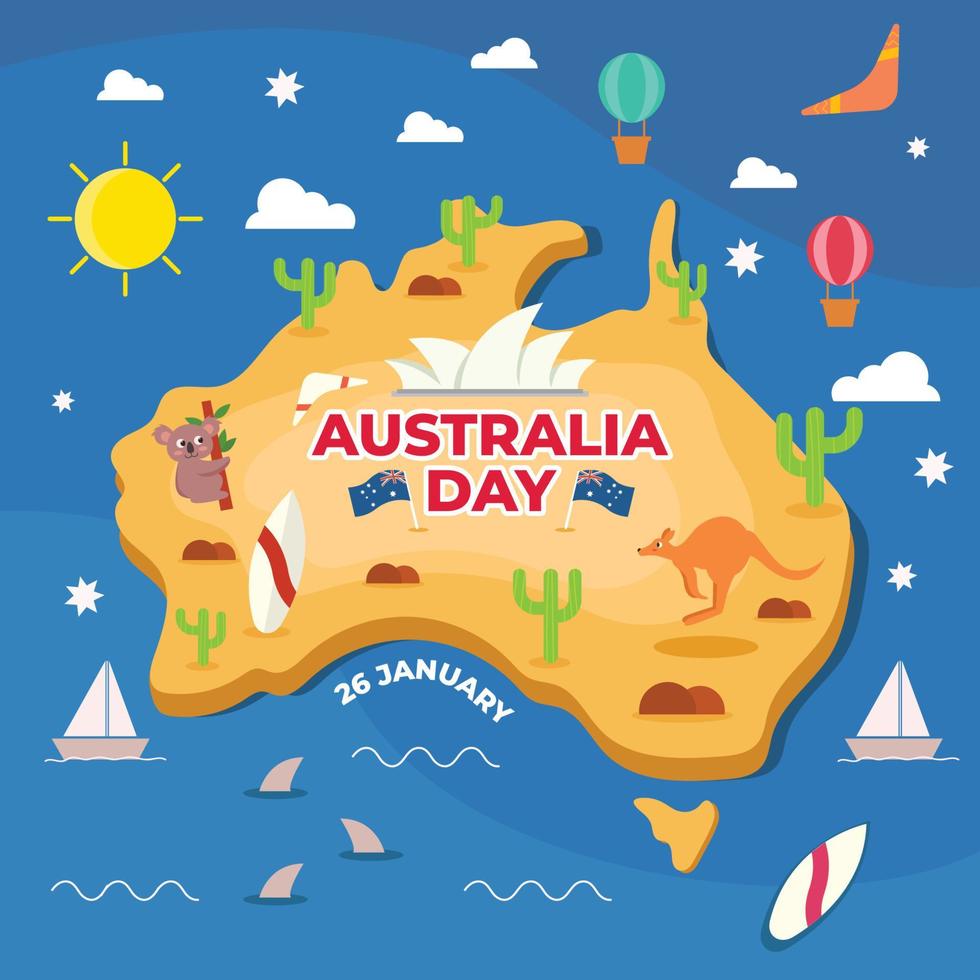 Australië dag achtergrond vector