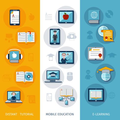 E-learning Banners verticaal vector