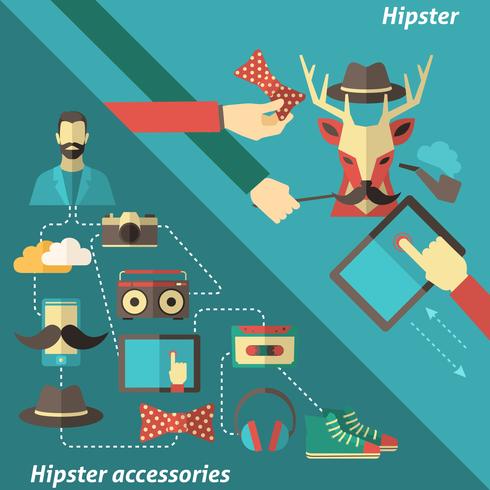 Hipster-hoekset vector