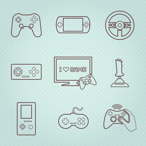 Videogames Controller Icons Set vector