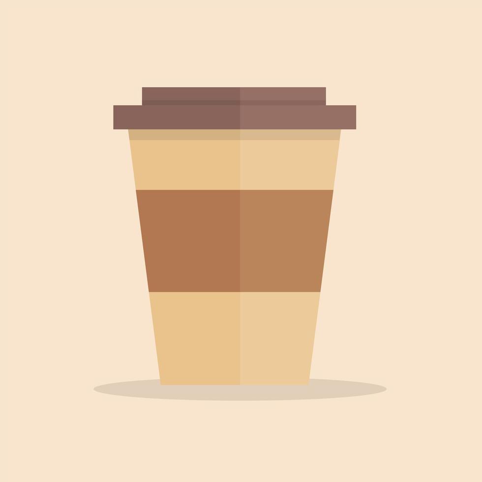 koffiekopje icoon. platte ontwerpstijl. koffie papieren beker silhouet in stijlvolle kleur vector