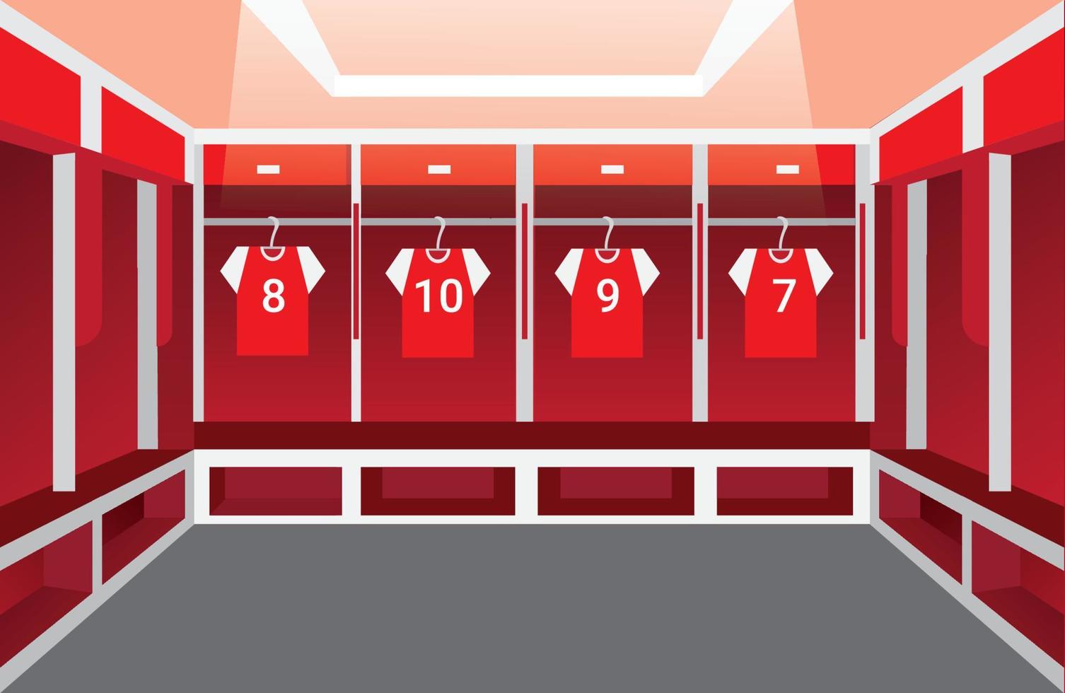 kleedkamer, kleedkamer voetbalteam illustratie vector