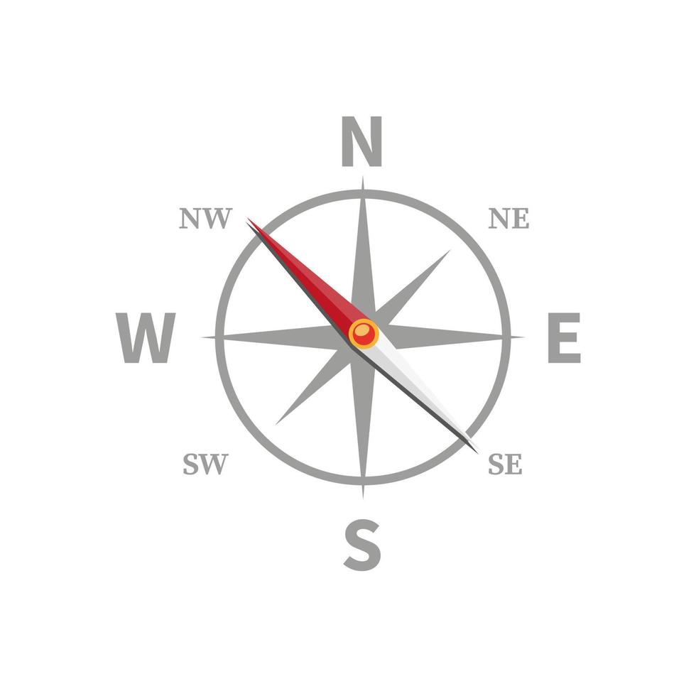 eenvoudig windroos kompas element pictogram in vlakke afbeelding vector geïsoleerd op een witte achtergrond