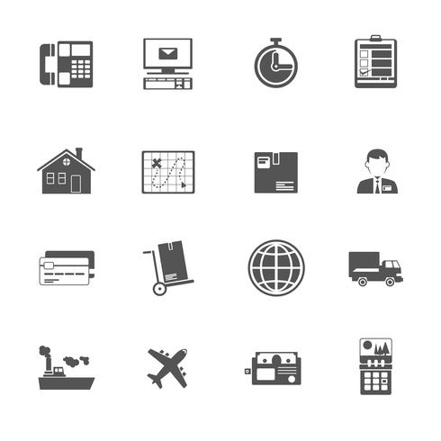 Zwart en wit logistieke service pictogram. vector