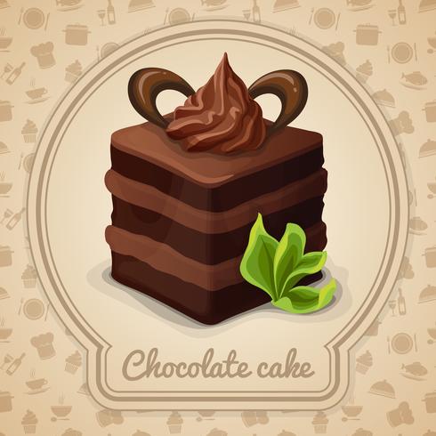 Chocoladetaart poster vector