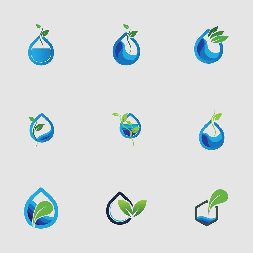 hydrocultuur logo set vector illustratie ontwerpsjabloon