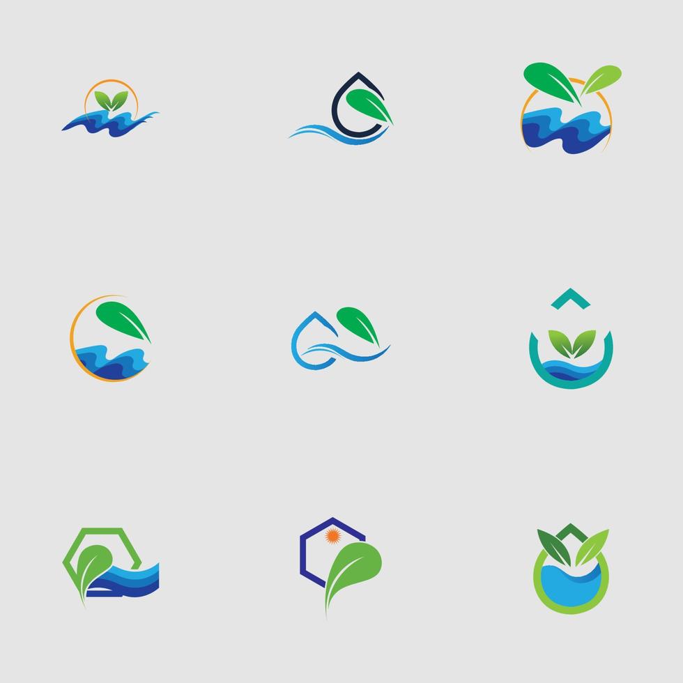 hydrocultuur logo set vector illustratie ontwerpsjabloon