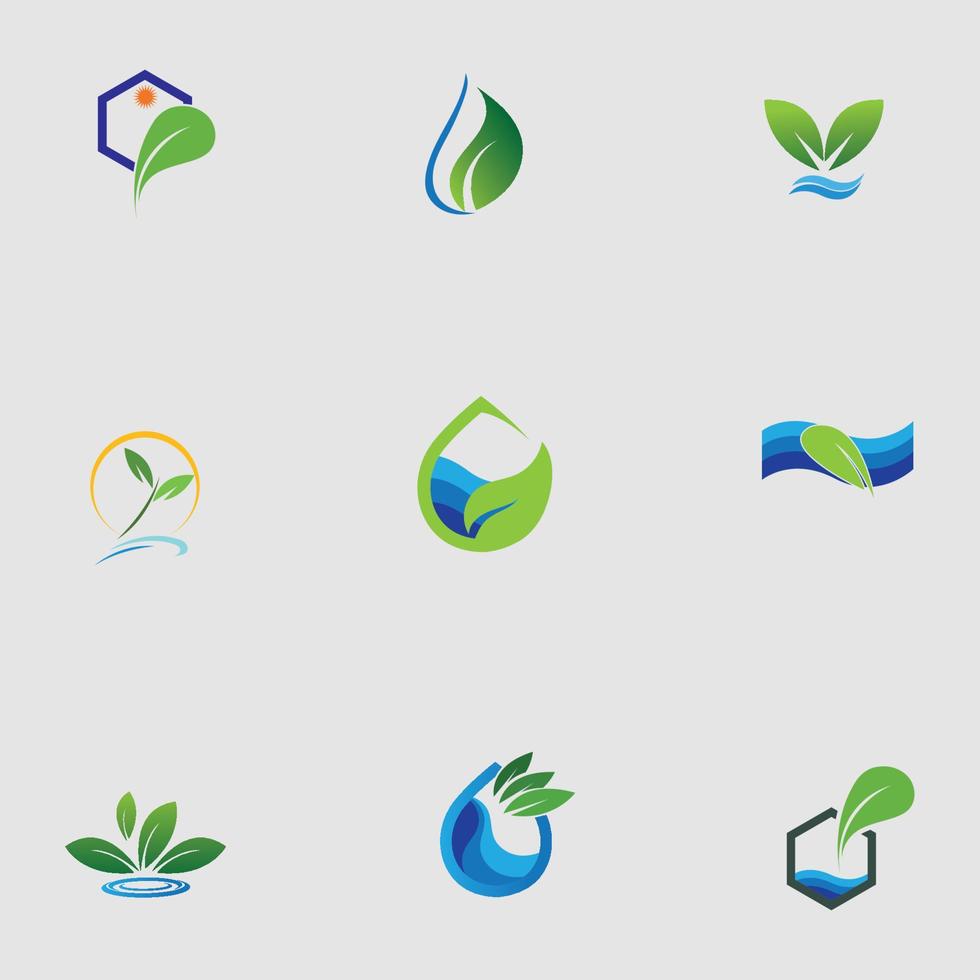 hydrocultuur logo set vector illustratie ontwerpsjabloon