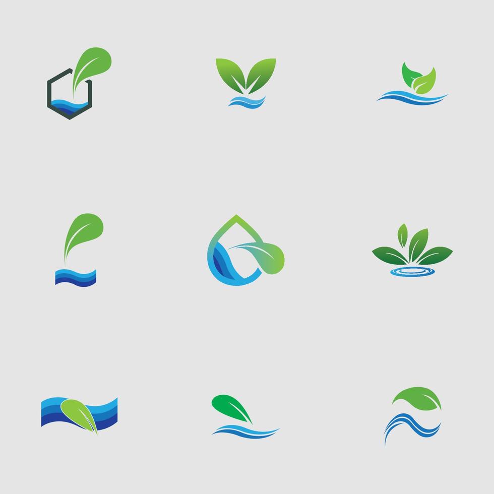 hydrocultuur logo set vector illustratie ontwerpsjabloon