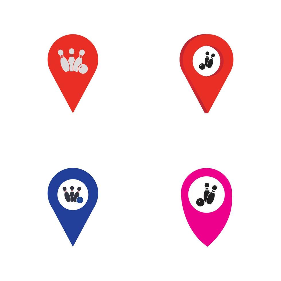 bowling kaart punt concept logo, pictogrammen en symbool. bowlingbal en pin vectorillustratie. vector