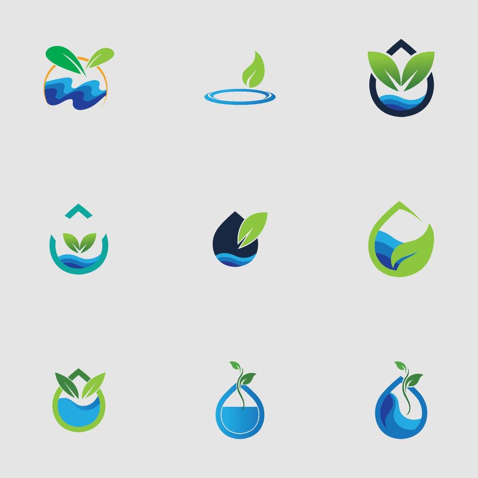 hydrocultuur logo set vector illustratie ontwerpsjabloon