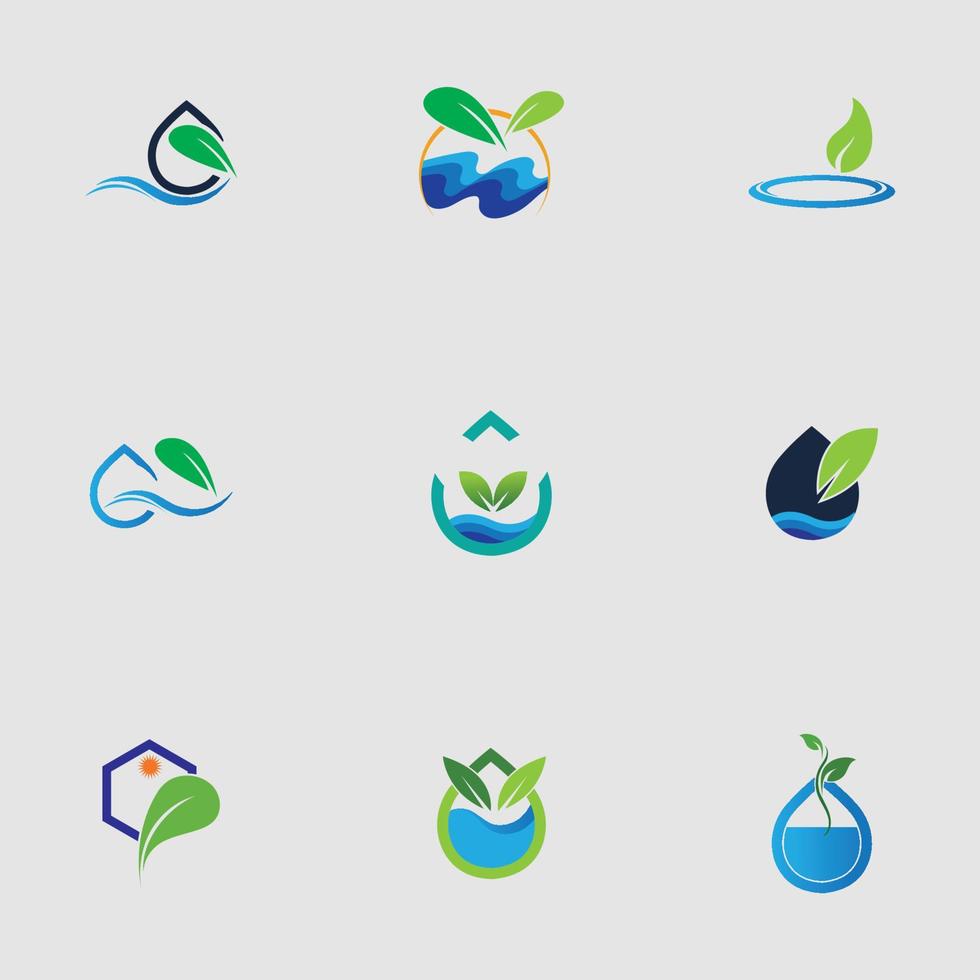 hydrocultuur logo set vector illustratie ontwerpsjabloon