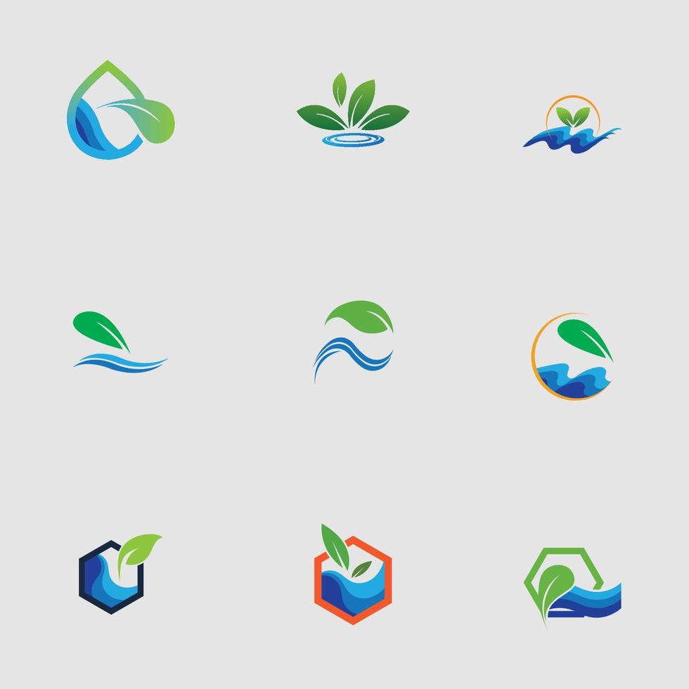 hydrocultuur logo set vector illustratie ontwerpsjabloon