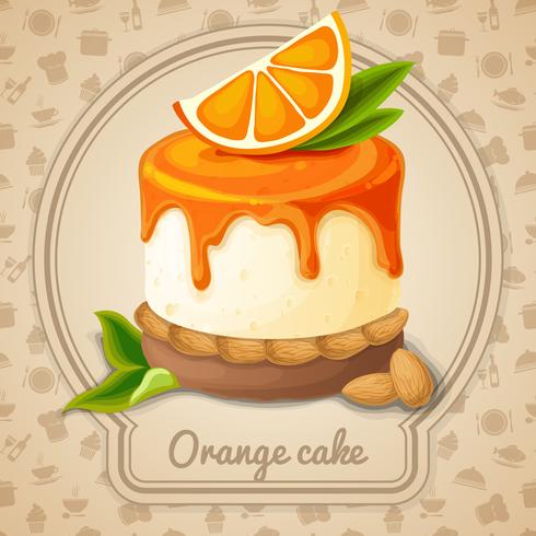 Oranje cake embleem vector