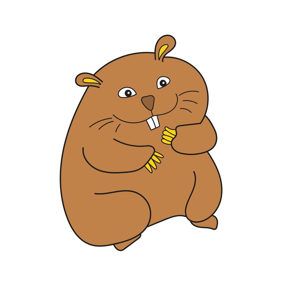 eenvoudige cartoon icoon. schattige hamster op wit vector