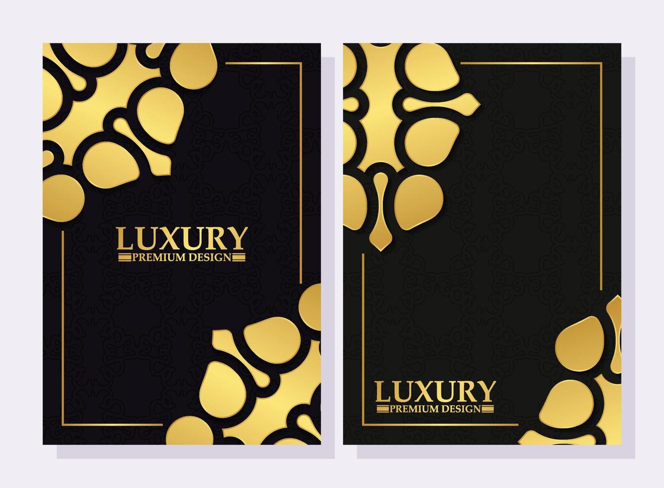 luxe gouden rand patroon voorbladsjabloon vector