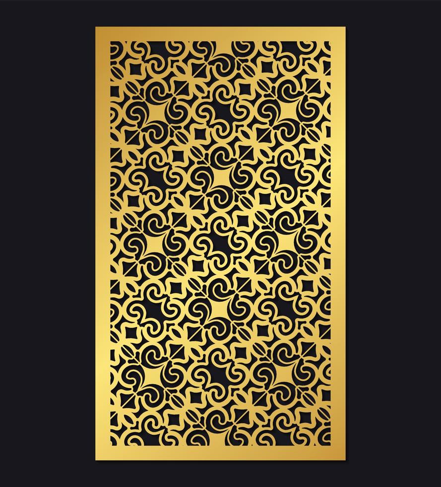 papier in goudstijl gesneden met ornamentpatroon vector