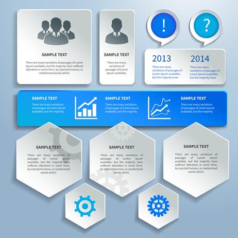 Papier zakelijke infographics ontwerpelementen vector