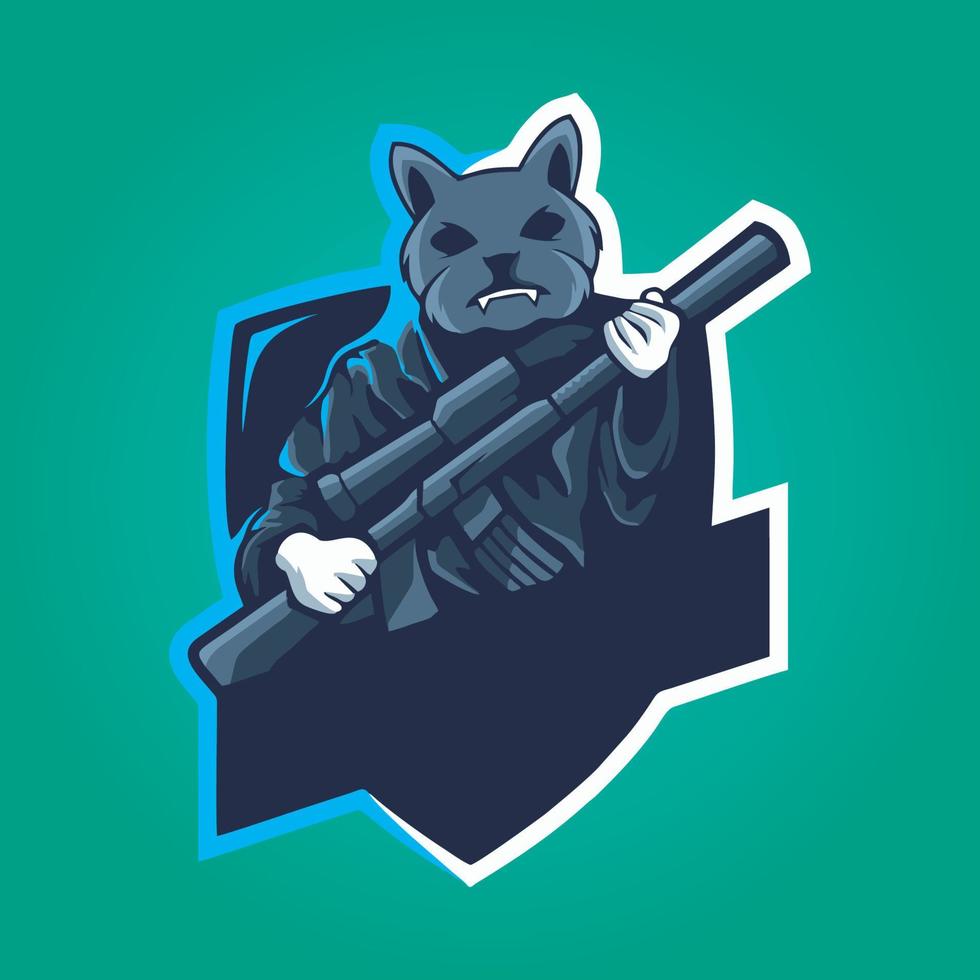 gamer mascot logo ontwerp vector, gamer illustratie voor sportteam. moderne illustratorconceptstijl voor badge vector