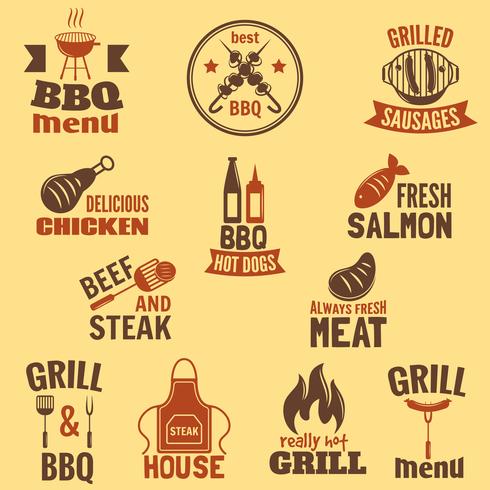 BBQ grill-etiket vector