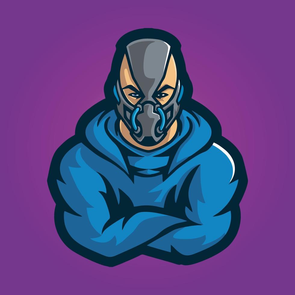 gamer mascot logo ontwerp vector, gamer illustratie voor sportteam. moderne illustratorconceptstijl voor badge vector