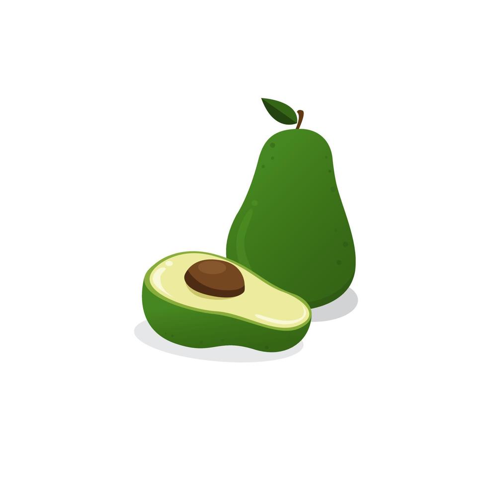 avocado fruit cartoon vlakke afbeelding vector geïsoleerd op een witte achtergrond