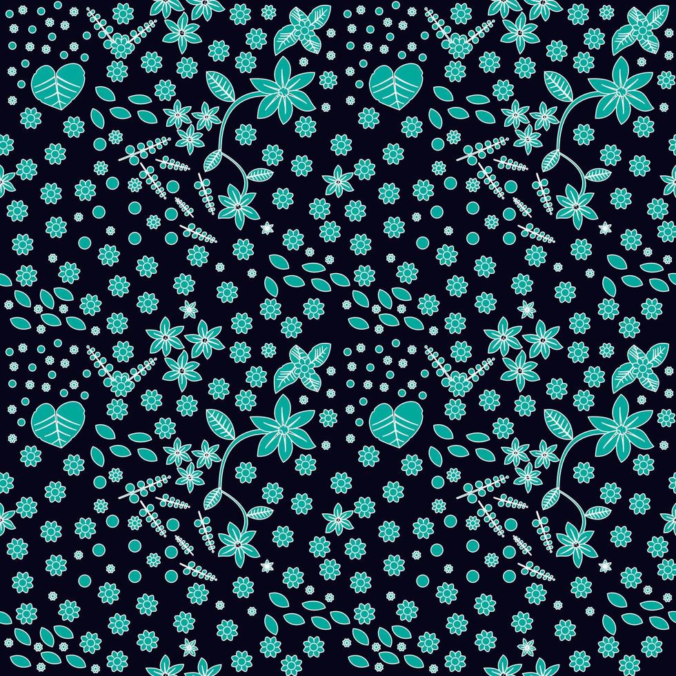 naadloze patroon achtergrond met bloemmotief batik vector design. groene textuur. moderne sjablonen