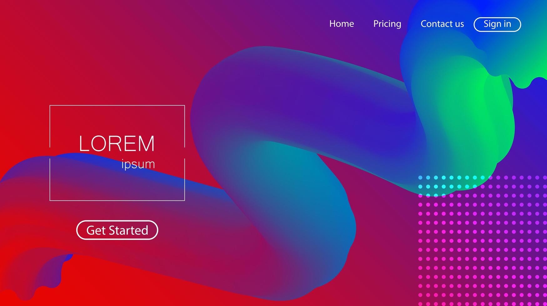 website abstracte achtergrond. heldere kleurrijke dynamische vormen bestemmingspagina vector