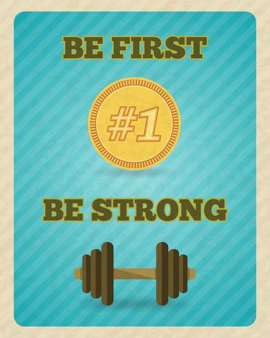 Fitness kracht oefening motivatie poster vector