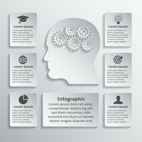 Gear hoofd infographic vector