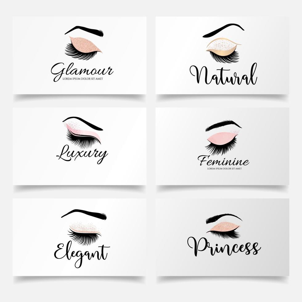 schoonheid wimpers elegante logo bewerkbare sjabloon vector