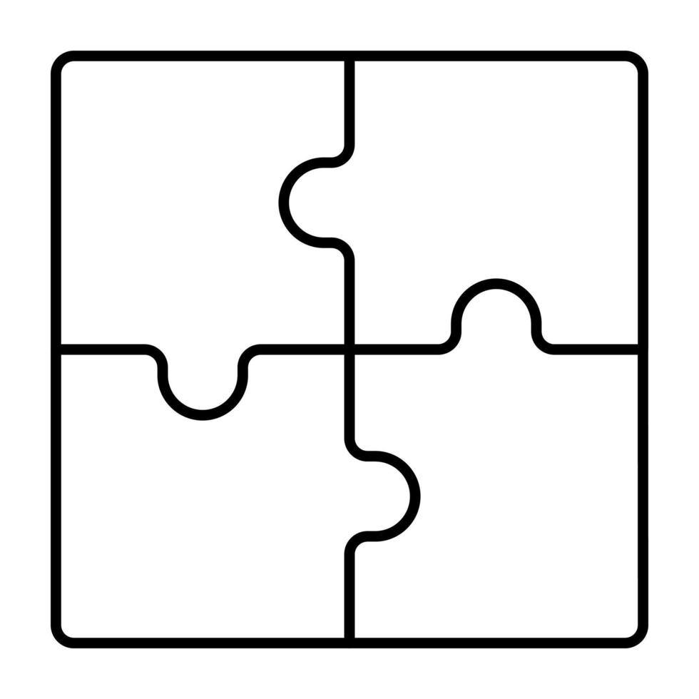 puzzel lijn icoon vector