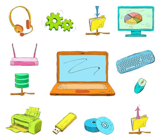 Zakelijke Computer Icons Set vector