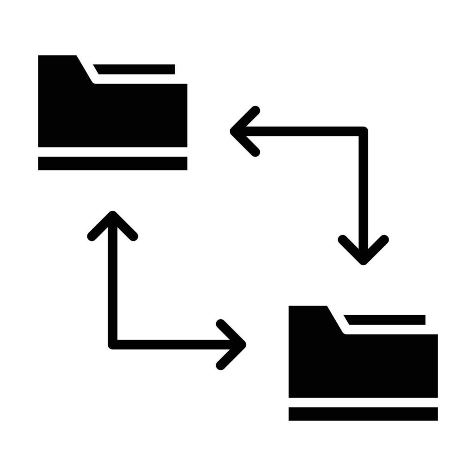 glyph-pictogram voor het delen van bestanden vector
