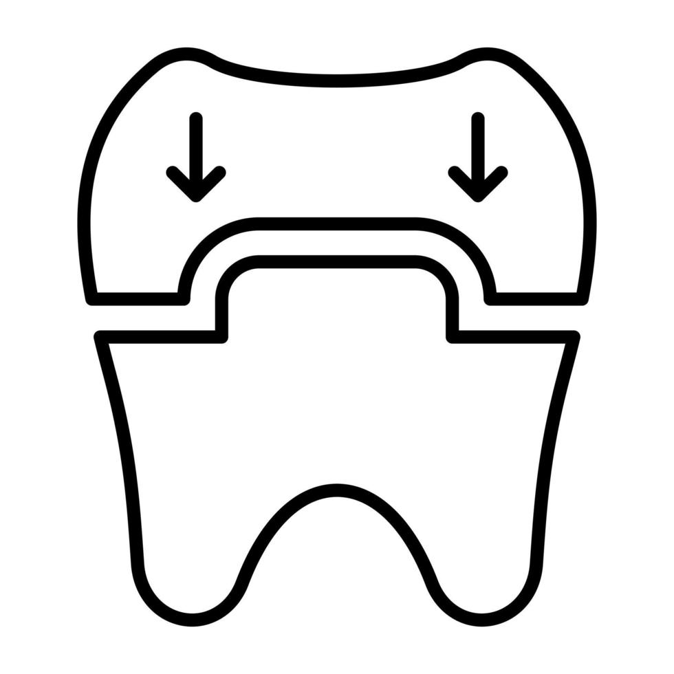 tandheelkundige kroon lijn icoon vector